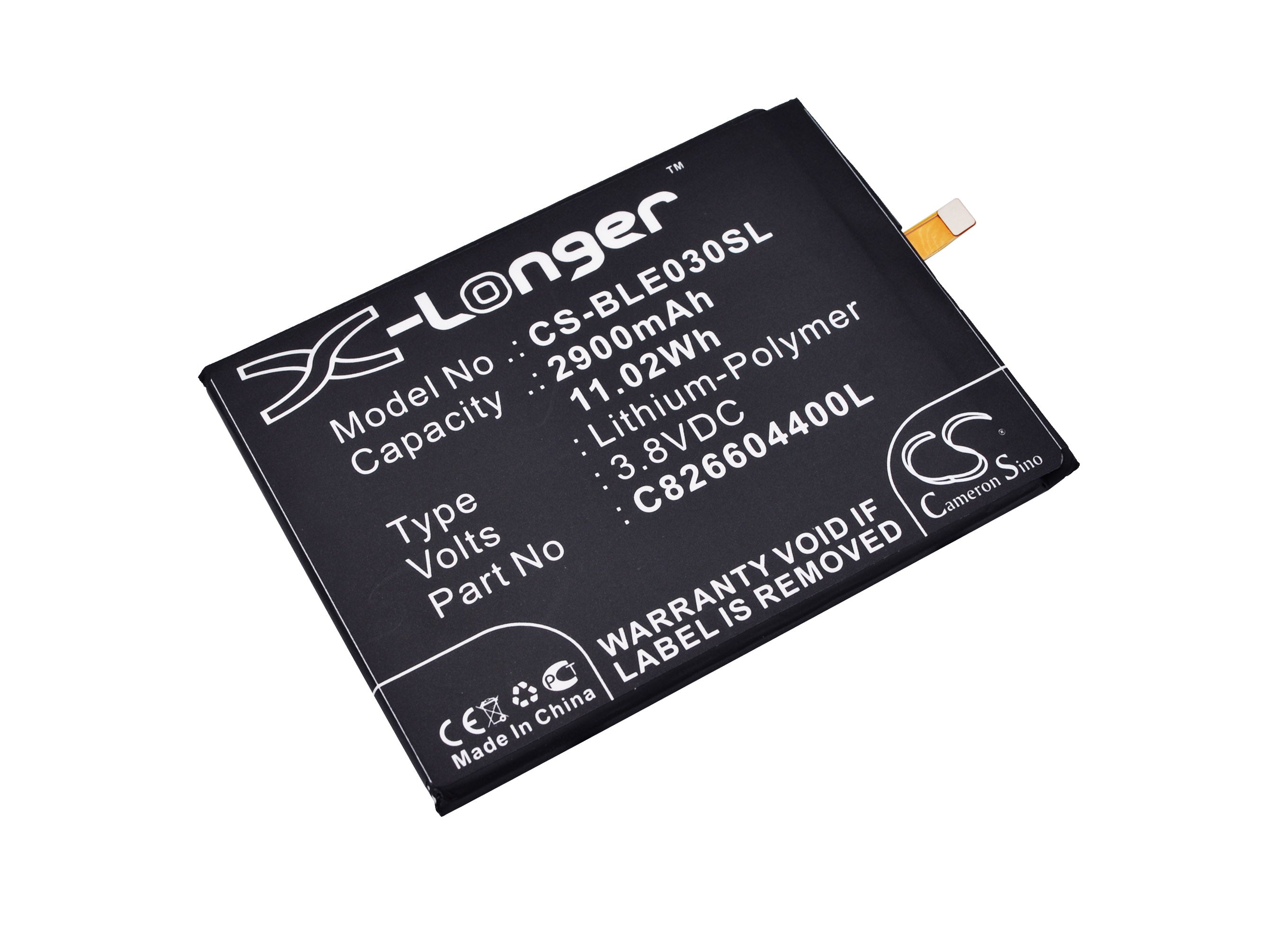 2900mAh Replacement Battery for BLU Energy X Plus, Energy X, E030US, E010Q - 3.8V Li-Polymer
