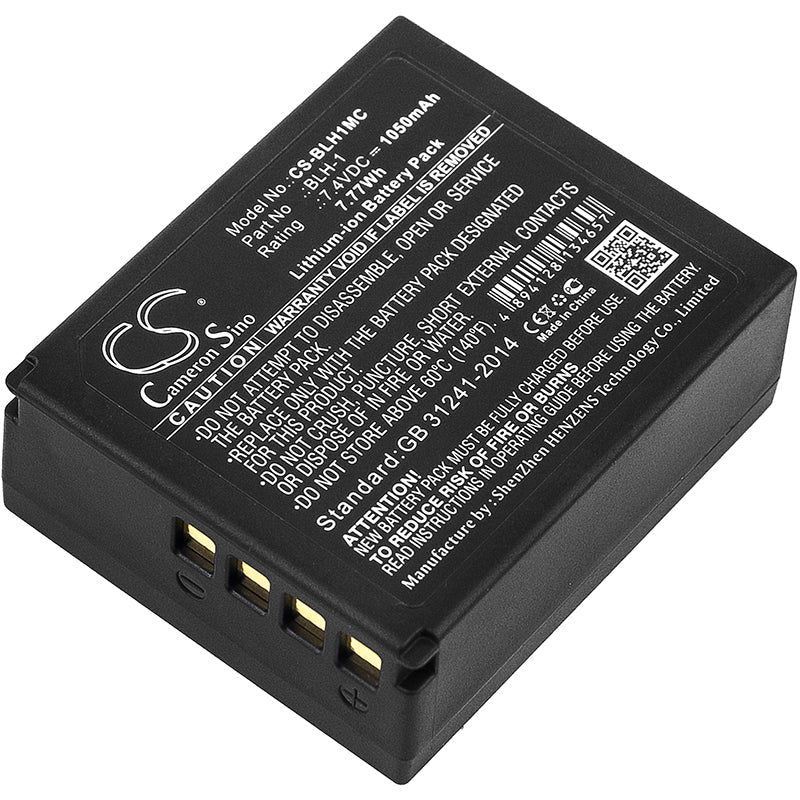 1050mAh Replacement Battery for Olympus E-M1 Mark II Camera, 7.4V, 7.77Wh Li-ion BLH-1 Compatible
