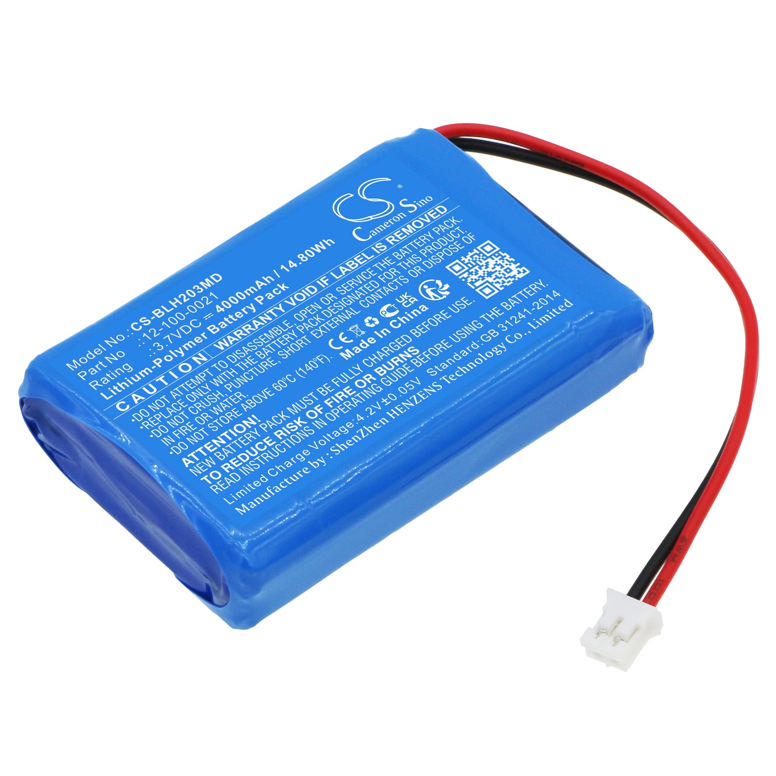 High-Capacity 4000mAh 3.7V Li-Polymer Replacement Battery for Biolight BLT-203 Medical Monitor
