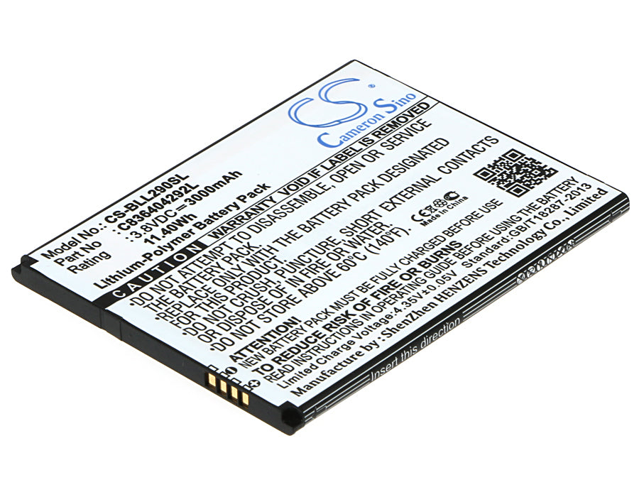3000mAh Replacement Battery for BLU Life 8 XL & L290U - 3.8V Li-Polymer, 11.4Wh
