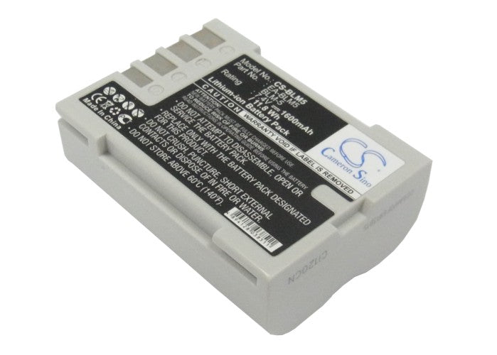 1600mAh Battery for Olympus E-3, E-5, E-30 Cameras - 7.4V Li-ion Replacement, EA-BLM5 Compatible
