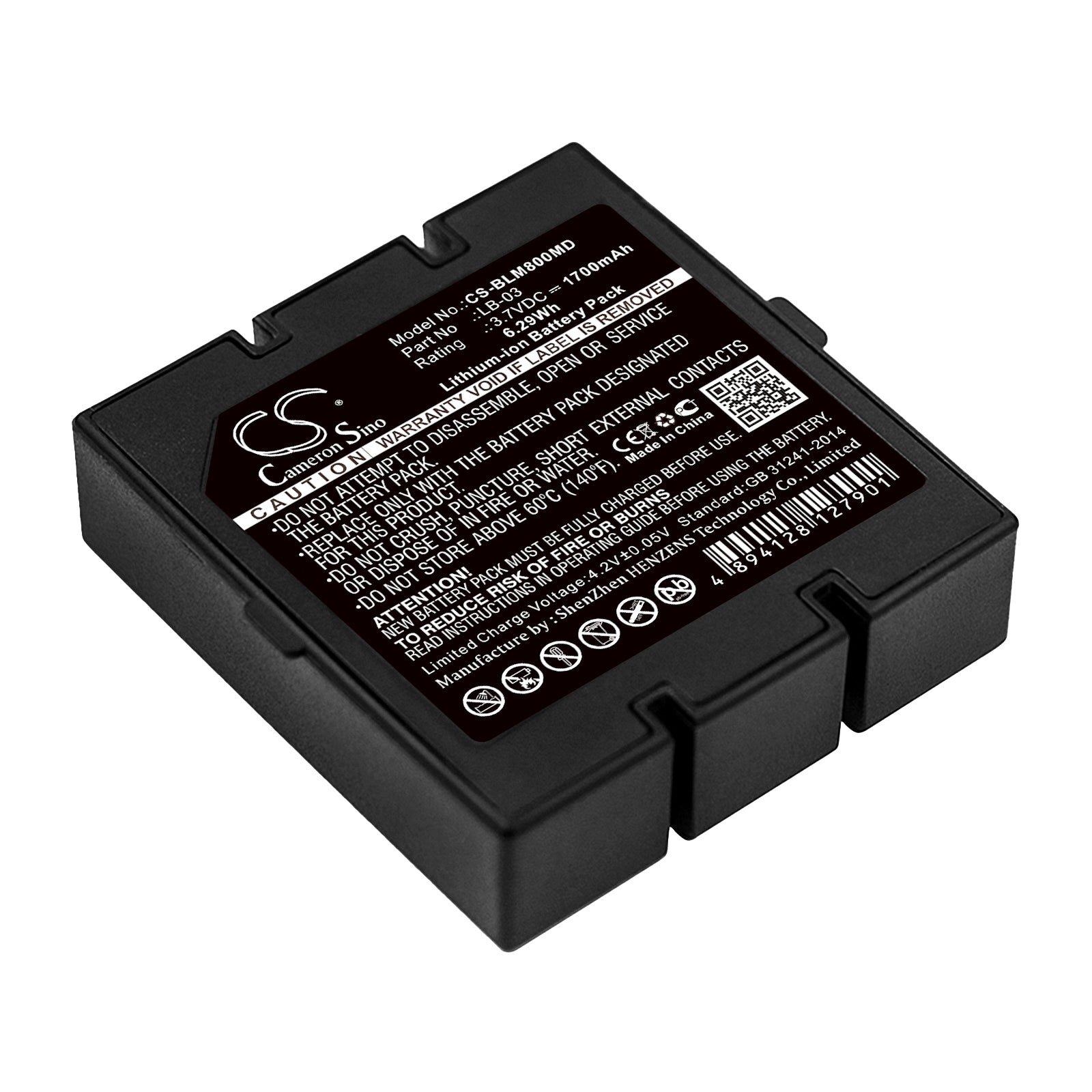 Acare AH-MX Pulse Oximeter Replacement Battery, 1700mAh 3.7V Li-ion - Compatible with Biolight/Bolate M800 Series
