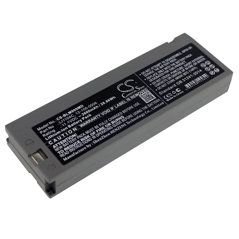 2600mAh Replacement Battery for Biolight M8000, M9000, M9500 Patient Monitor - 11.1V Li-ion
