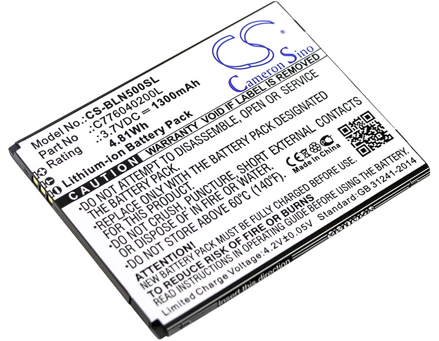 1300mAh Replacement Battery for BLU Neo 5.0 - N010 N010L N010U Smartphone - 3.7V Li-ion
