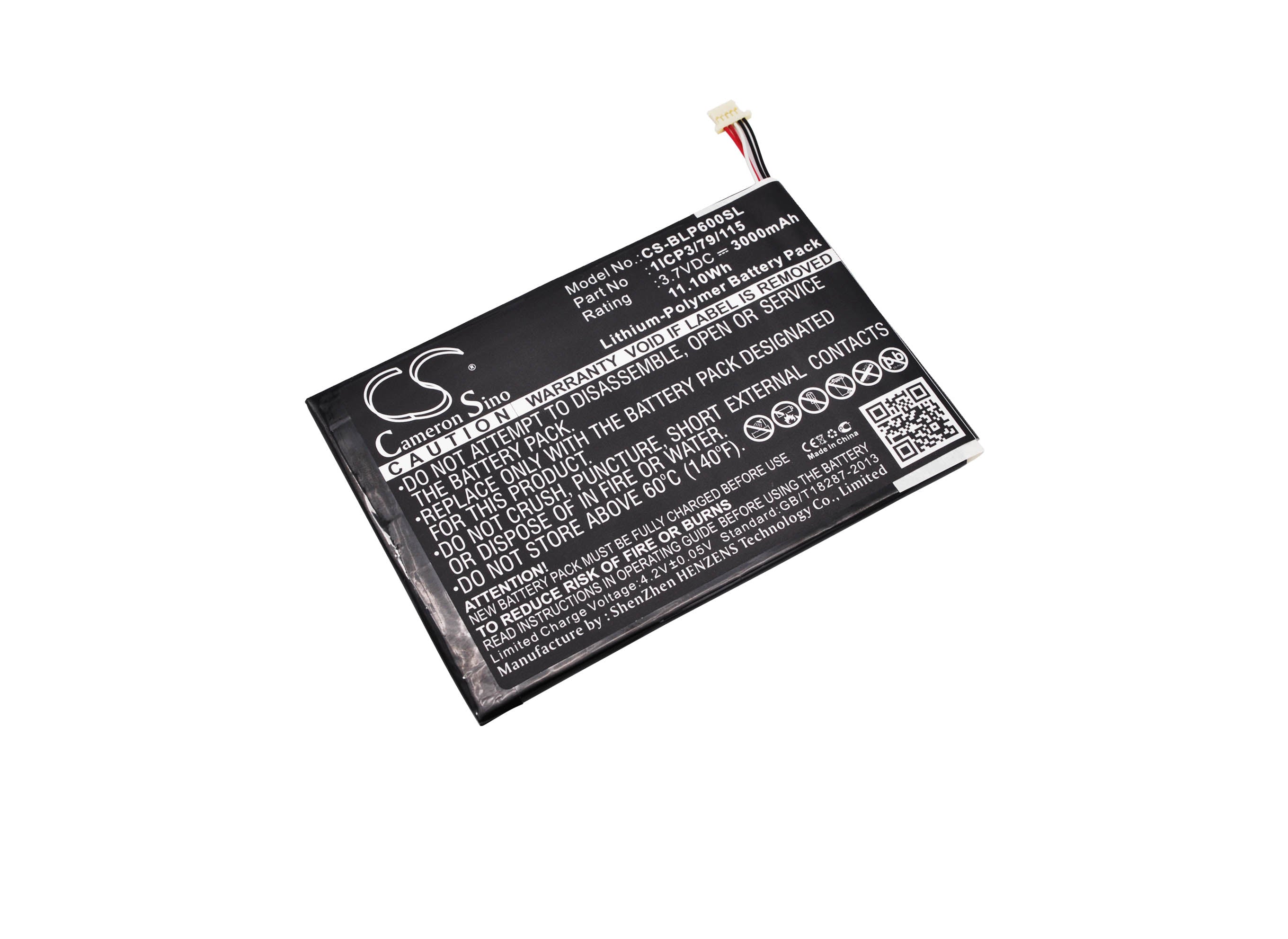 BLU TouchBook 7.0 Pro P60W Tablet Battery - 3000mAh, 3.7V Li-Polymer Replacement
