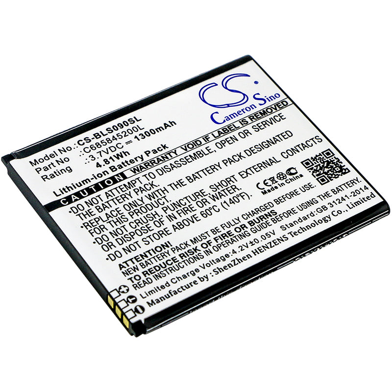 1300mAh Replacement Battery for BLU Studio C HD S090Q - 3.7V Li-ion Smartphone Battery (68.15x57.88x4.44mm)
