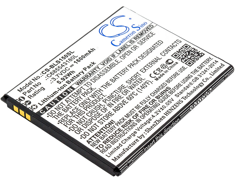 1600mAh 3.7V Li-ion Replacement Battery for BLU Studio X Mini S0150UU S0151UU Smartphone - Extended Life Power
