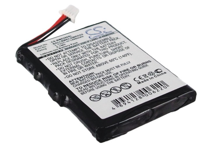 BlueMedia BM6380 GPS Navigator Replacement Battery - 1400mAh, 3.7V Li-ion - 50.93x36.91x5.57mm

