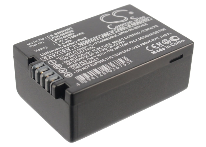 7.4V 750mAh Li-ion Replacement Battery for Panasonic Lumix DMC-FZ Series Cameras & DMW-BMB9
