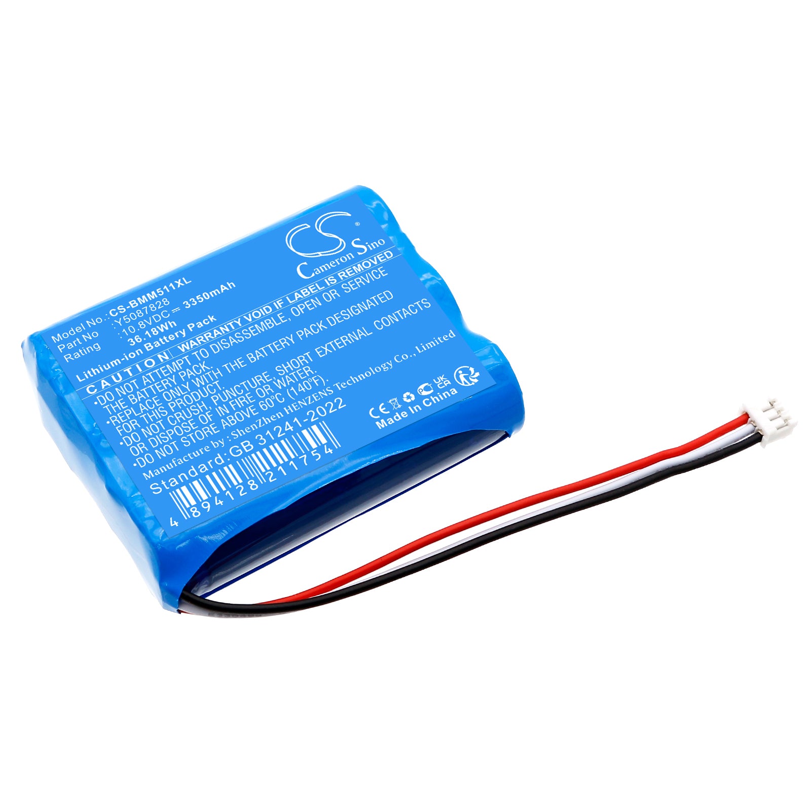 Brady M511 Printer Battery Replacement: High-Capacity 3350mAh, 10.8V Lithium-ion - Mobile Labeling Power Solution
