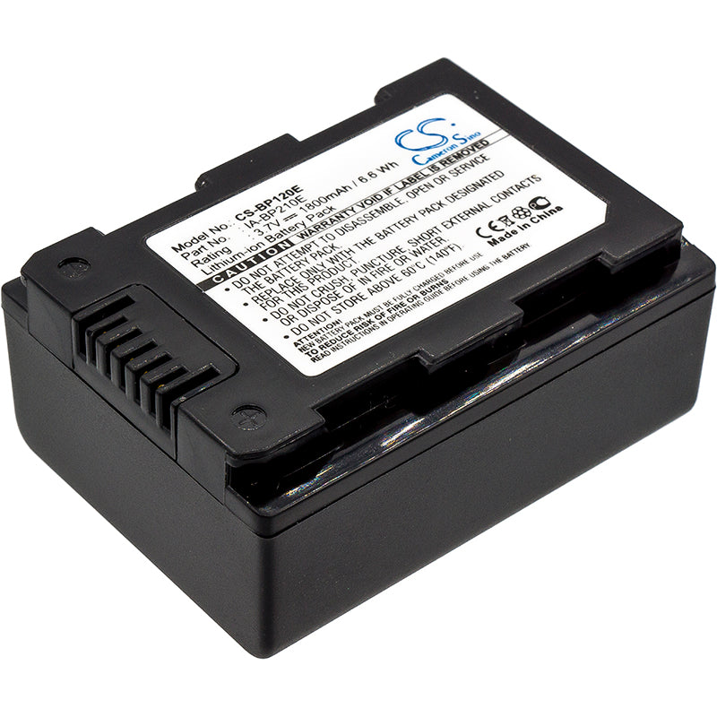 1800mAh Li-ion Replacement Battery for Samsung HMX & SMX Camcorders - 3.7V, 6.66Wh, IA-BP210E Compatible
