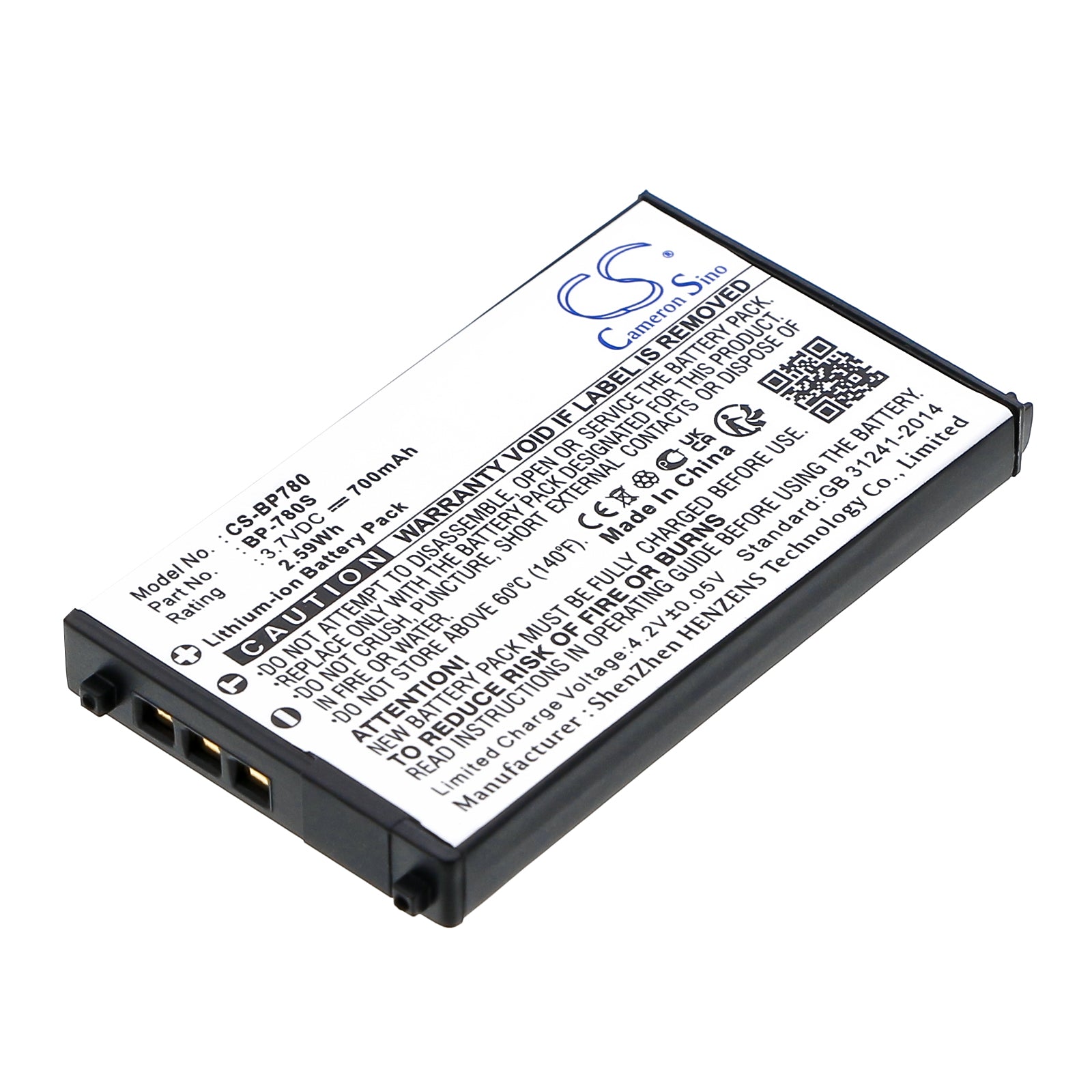 700mAh Replacement Battery for Kyocera CONTAX SL300RT & Finecam SL300R/SL400R Cameras - BP-780S, 3.7V Li-ion

