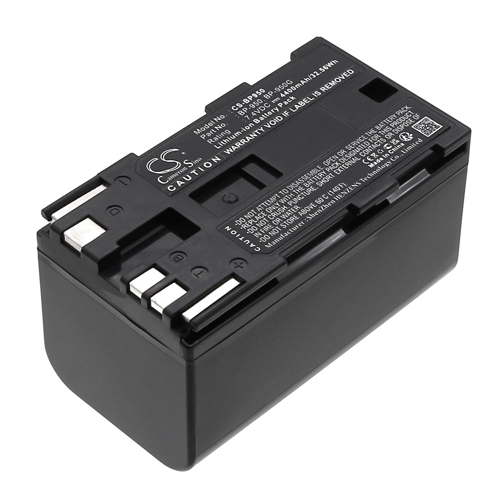 7.4V 4400mAh Li-ion Replacement Battery for Canon ES-8000V, XL H1A, XH A1S Camcorders BP-950 High Capacity Camcorder Battery Pack
