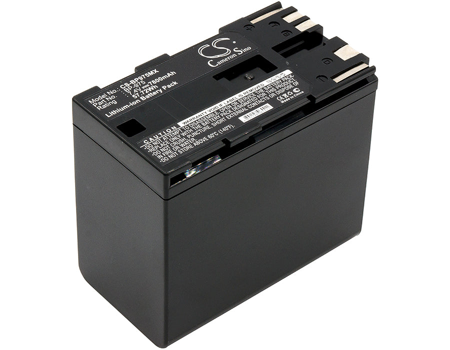 7800mAh High Capacity Battery for Canon XF100, XF300, XH A1, XL2, GL2 Cameras - 7.4V 57.72Wh BP-975 Replacement
