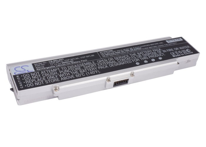6600mAh Battery for Sony VAIO VGN-AR & VGN-CR Series Laptops - 11.1V Li-ion Extended Life Notebook Replacement
