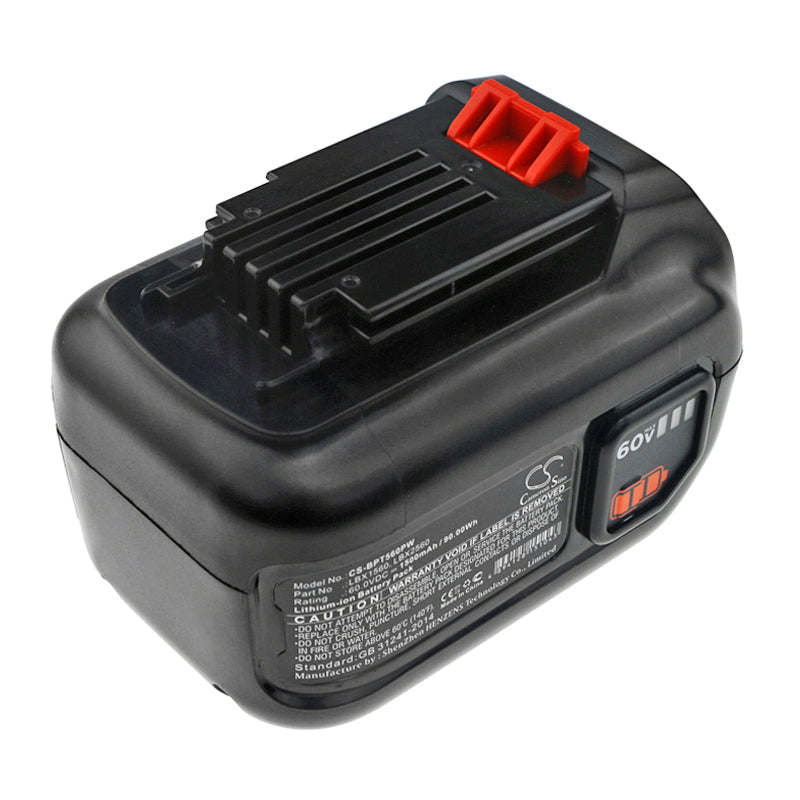 60V 1500mAh Li-ion Battery - Black & Decker LSW60C LHT360CFF Cordless Lawn Mower & Trimmer - LBX1560 Replacement 
