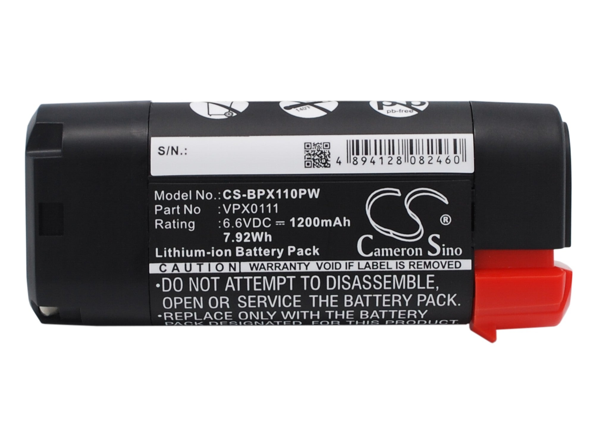 6.6V 1200mAh Li-ion Replacement Battery for Black & Decker VPX Power Tools - VPX0111 & VPX1101
