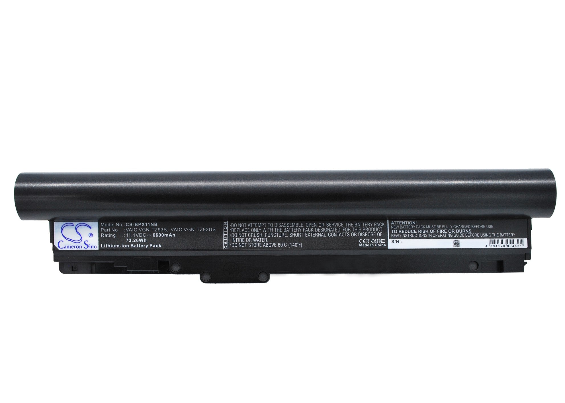6600mAh Extended Life Battery for Sony VAIO VGN-TZ Series - 11.1V - Replaces VGP-BPX11
