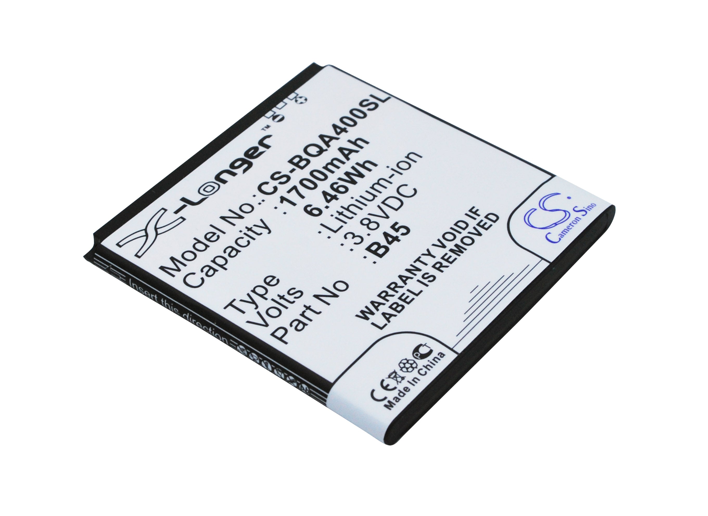 1700mAh 3.8V Li-Polymer Replacement Battery for BQ Aquaris 4 & Malata i10 Smartphones, BT-1500-252
