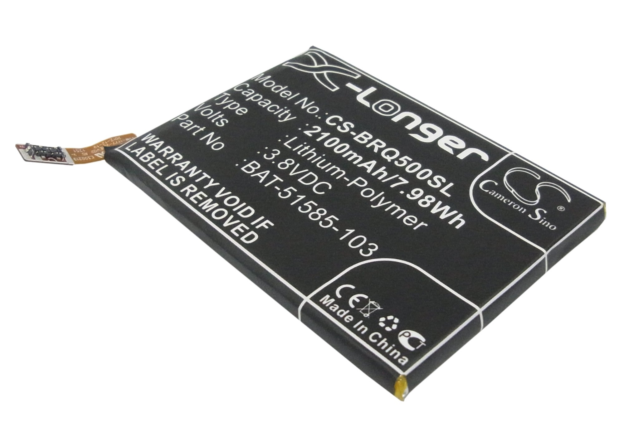2100mAh Replacement Battery for Blackberry Q5/LTE SQR100 Series - 3.8V Li-Polymer - Extended Life Smartphone Battery 
