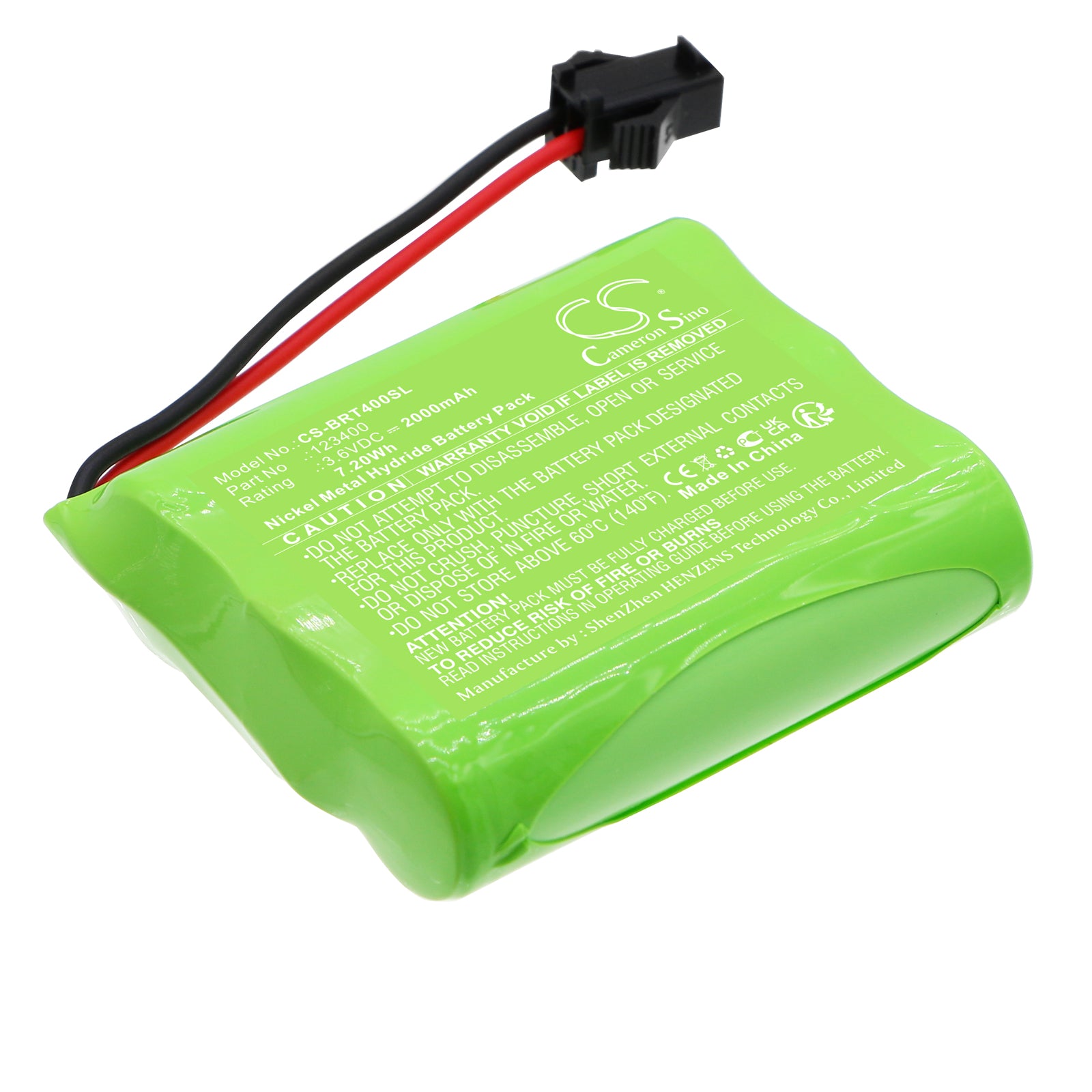 3.6V 2000mAh Ni-MH Replacement Battery for BRAVAT SITIA FLORIANA Cosmetic Mirrors (417110, 413610)
