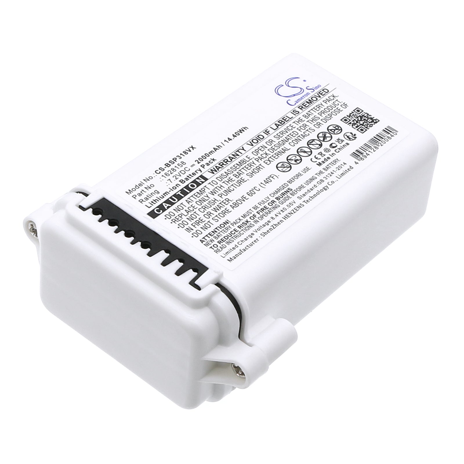 2000mAh 7.2V Battery for Bissell Pet Stain Eraser & Duo - 3180+, P3000 Series - Replacement 1626647, 1628158
