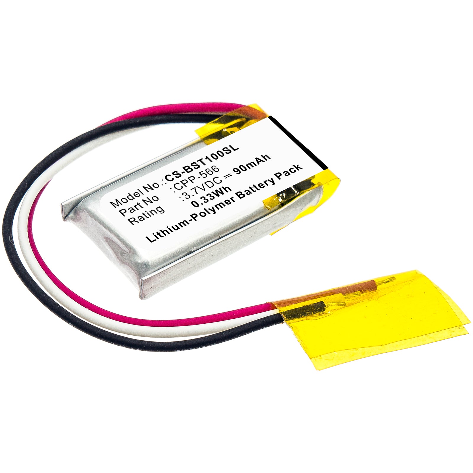 90mAh Replacement Battery for Beats Powerbeats 2/3 Wireless Headphones (PB2, PB1, PB3) - 3.7V, 0.33Wh
