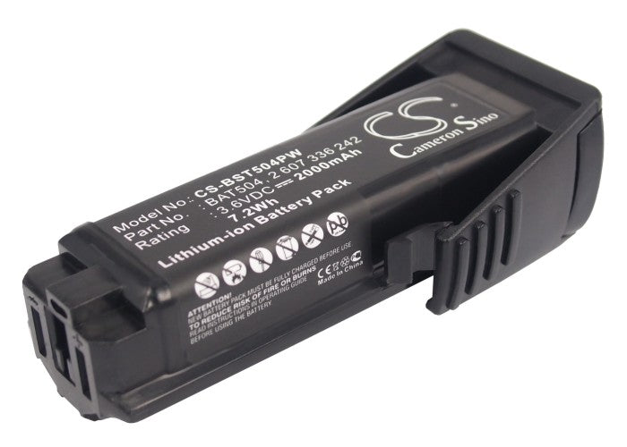 3.6V 2000mAh Li-ion Replacement Battery for Bosch GSR Mx2Drive, PS10, SPS10 Power Tools (83.1x29.9x37.3mm)
