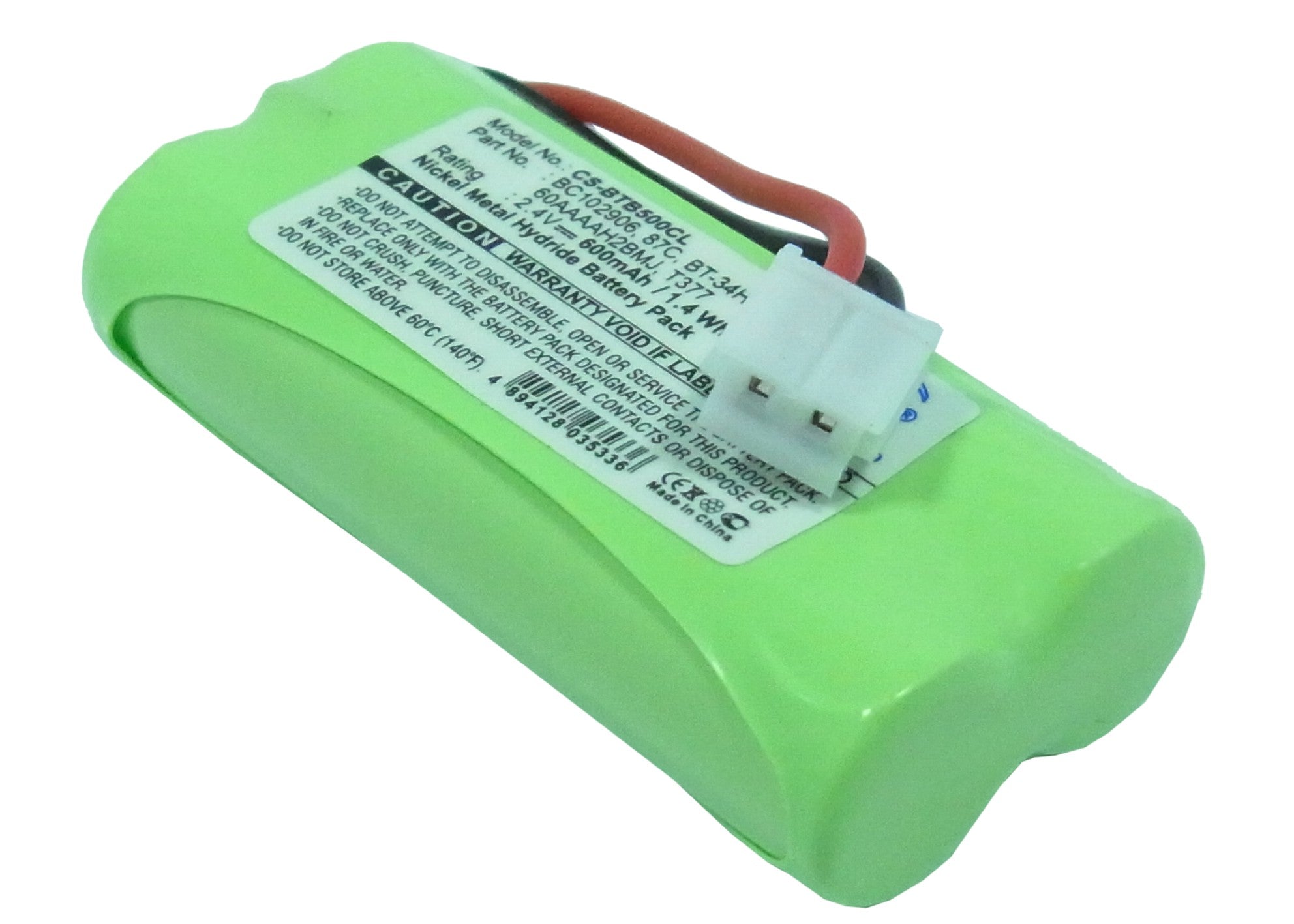600mAh Ni-MH 2.4V Replacement Battery for AEG Dolphy Cordless Phone - Premier Magic & Binatone Big Button Series
