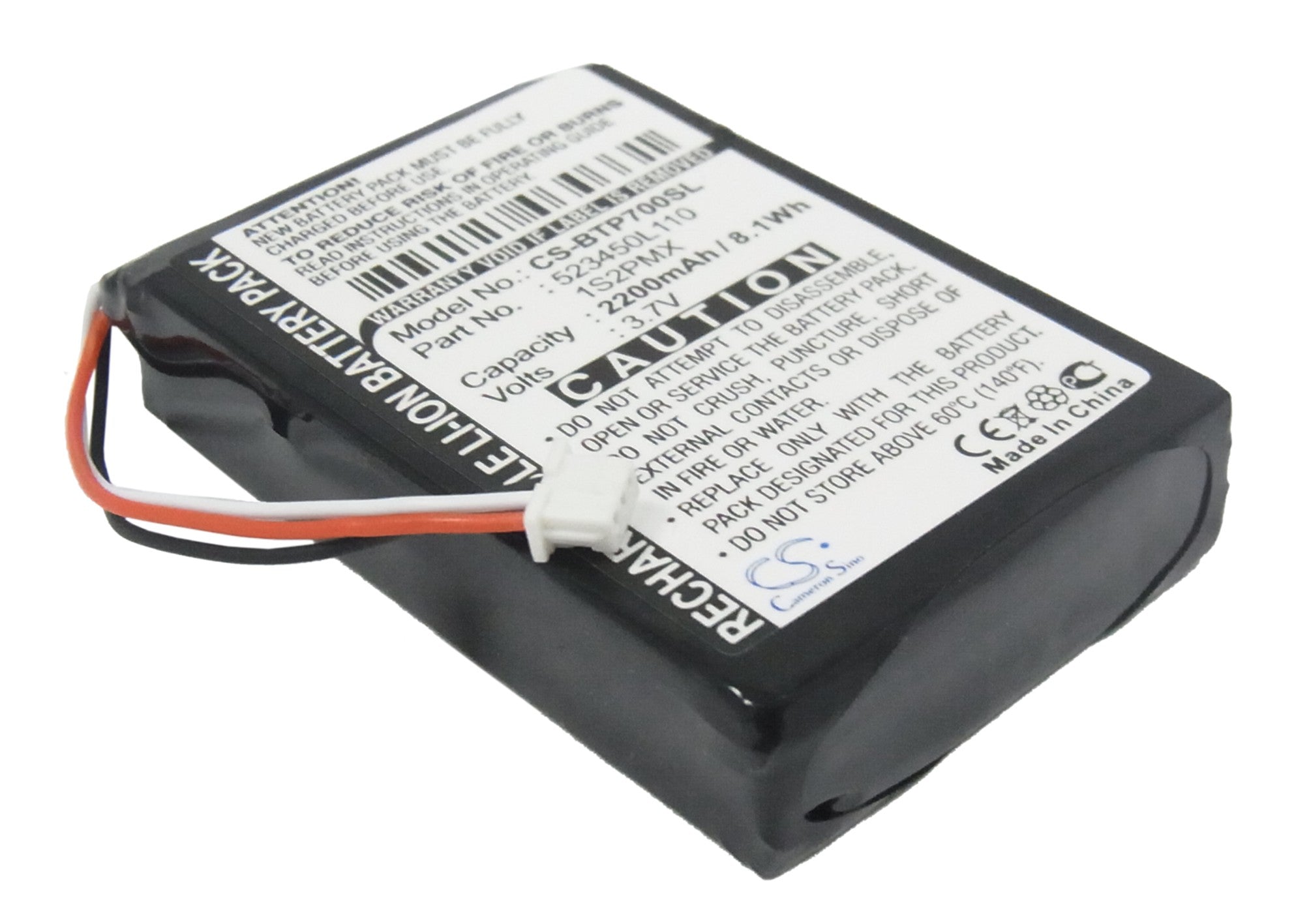 2200mAh Replacement Battery for Blaupunkt TravelPilot 500/700 GPS - 523450L110 Li-ion 3.7V Navigator
