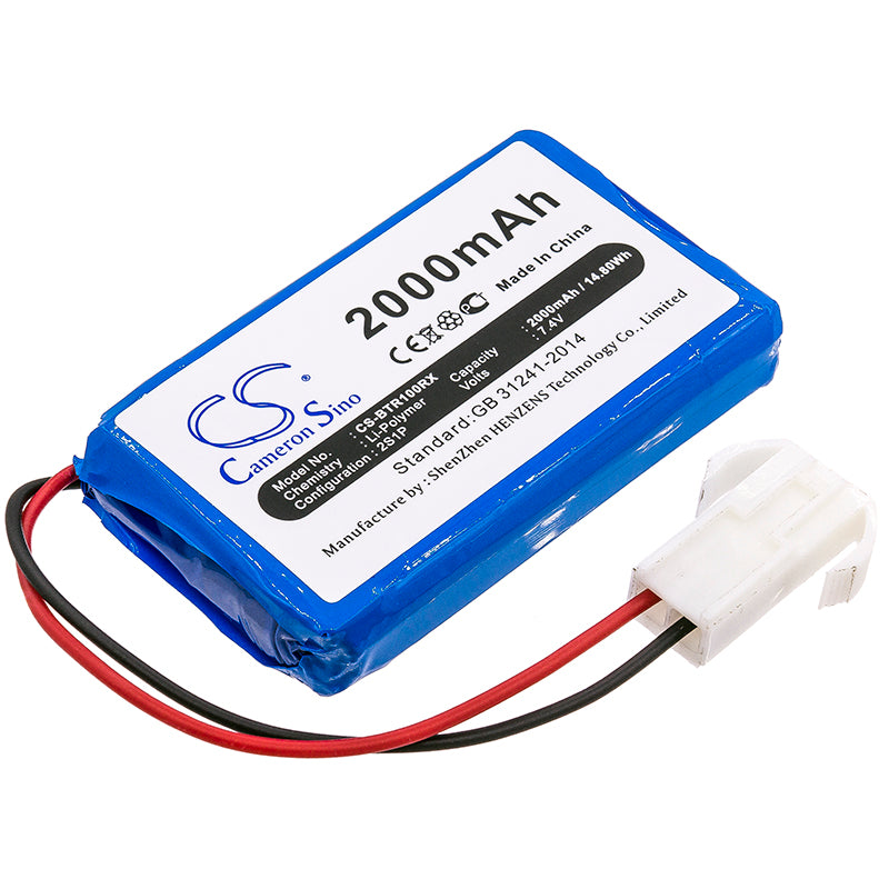2000mAh 7.4V Li-Polymer Replacement Battery for Brookstone Rover Revolution - 14.8Wh, 65x40.15x14.1mm
