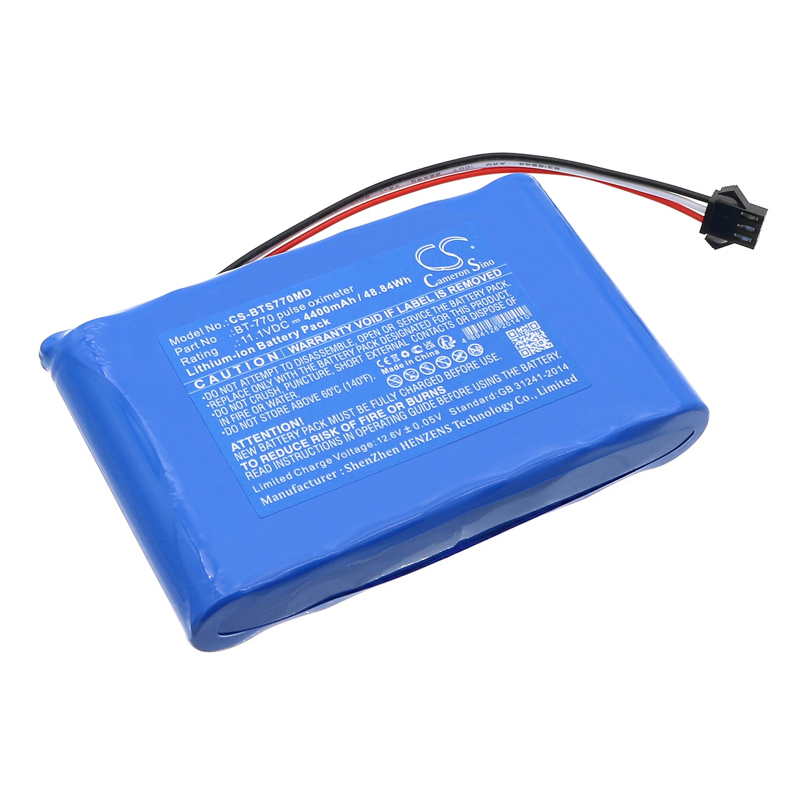 Bistos BT-770 & BT-740 Pulse Oximeter Replacement Battery - 4400mAh 11.1V Lithium-Ion

