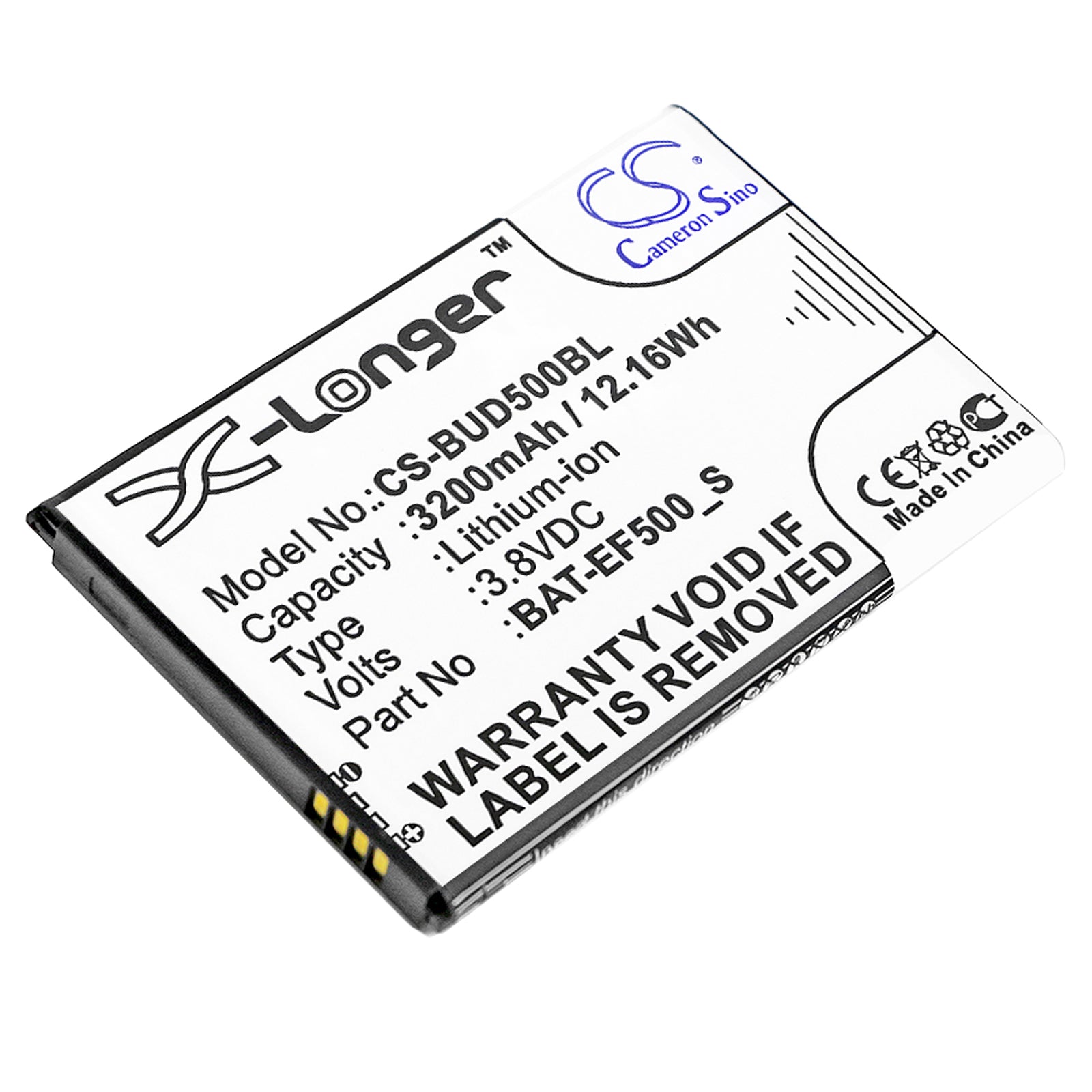 3200mAh 3.8V Li-ion Replacement Battery for Bluebird EF500R, EF500, EF501 Barcode Scanners - Extended Life

