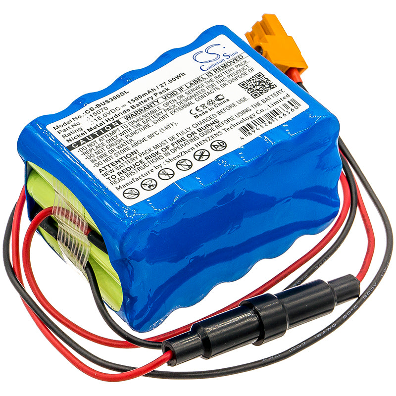 1500mAh 18V Ni-MH Replacement Battery for Besam Automatic Door Openers (CUD3000, T2, 15VRE AAL 700 R) - 71.1x49.2x43.1mm
