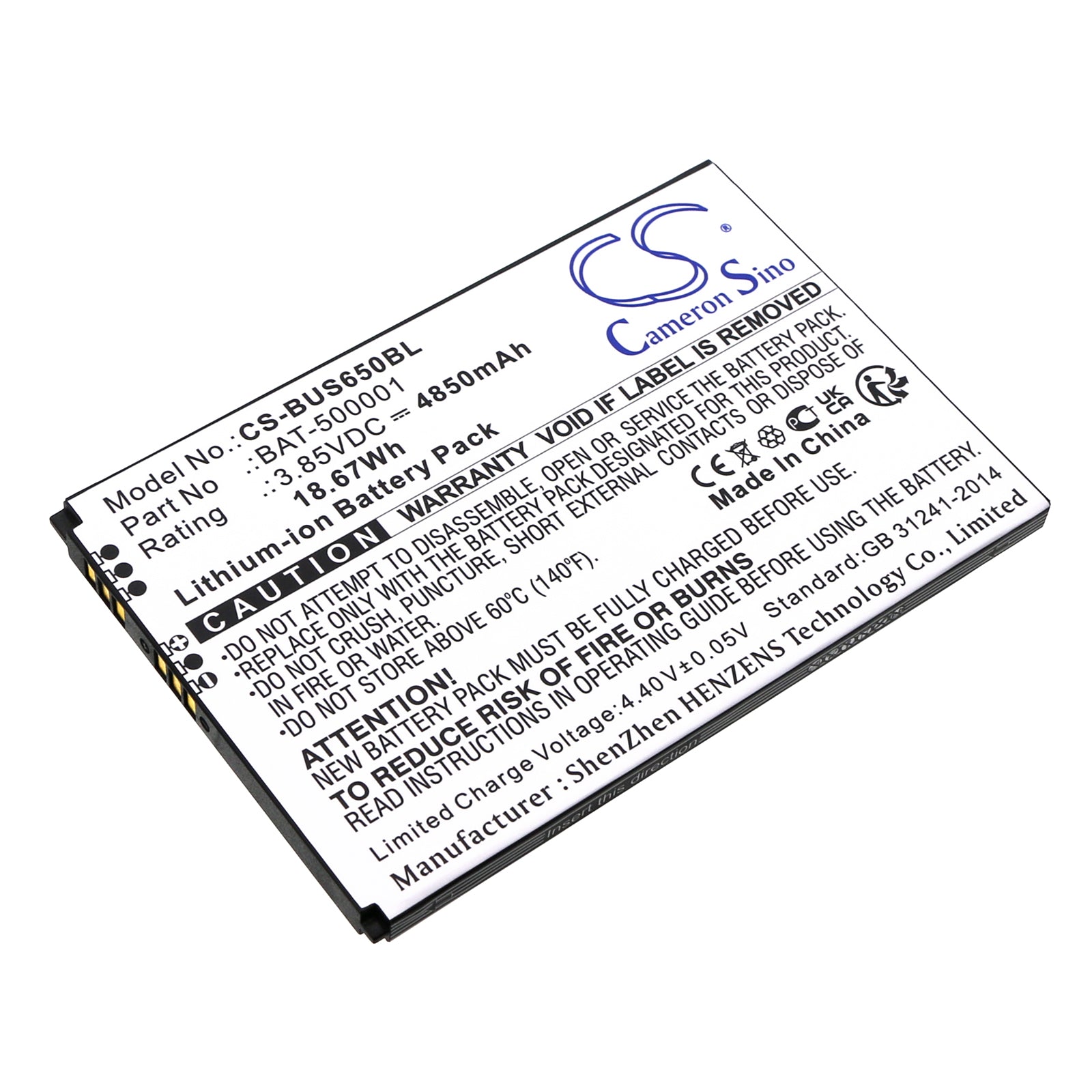 BlueBird Pidion SF6510 Barcode Scanner Replacement Battery, 4850mAh, 3.85V Li-ion, Extended Capacity, High Performance
