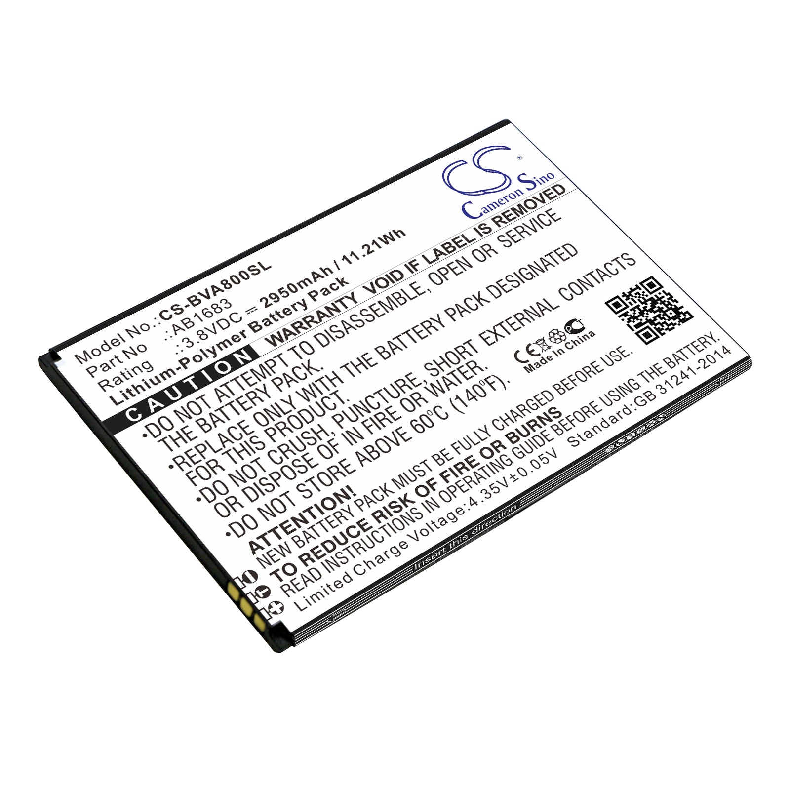 2950mAh Replacement Battery for Blackview A8 MAX Smartphone - 3.8V Li-Polymer Battery
