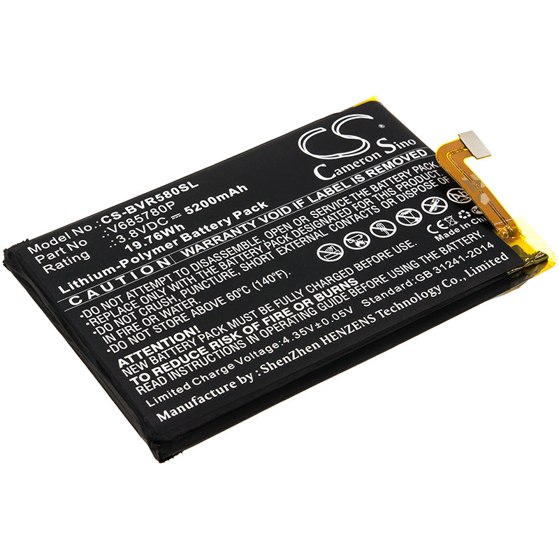 5200mAh Replacement Battery for Blackview BV5800 - 3.8V Li-Polymer Smartphone Battery (80.4x56.2x6.4mm)
