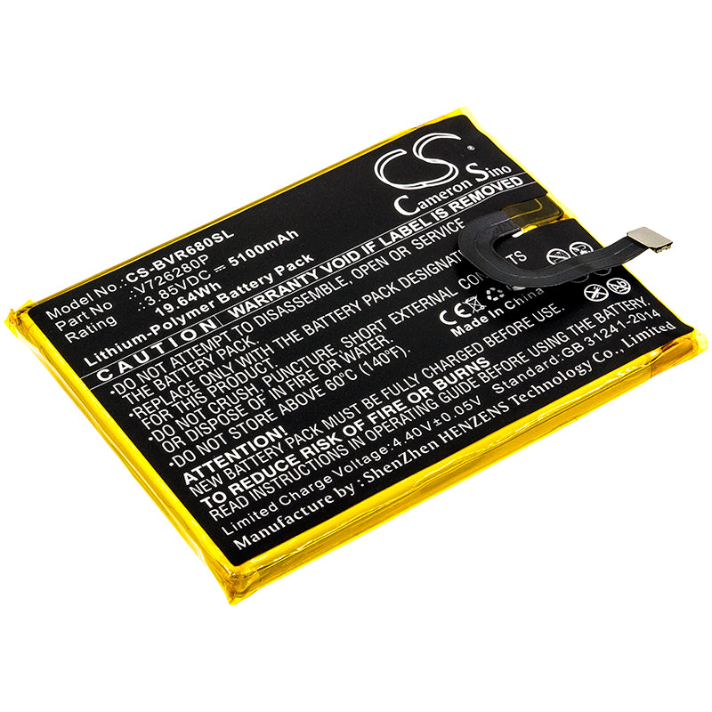 5100mAh Replacement Battery for Blackview BV6800 Pro Smartphone - V726280P, 3.85V Li-Polymer
