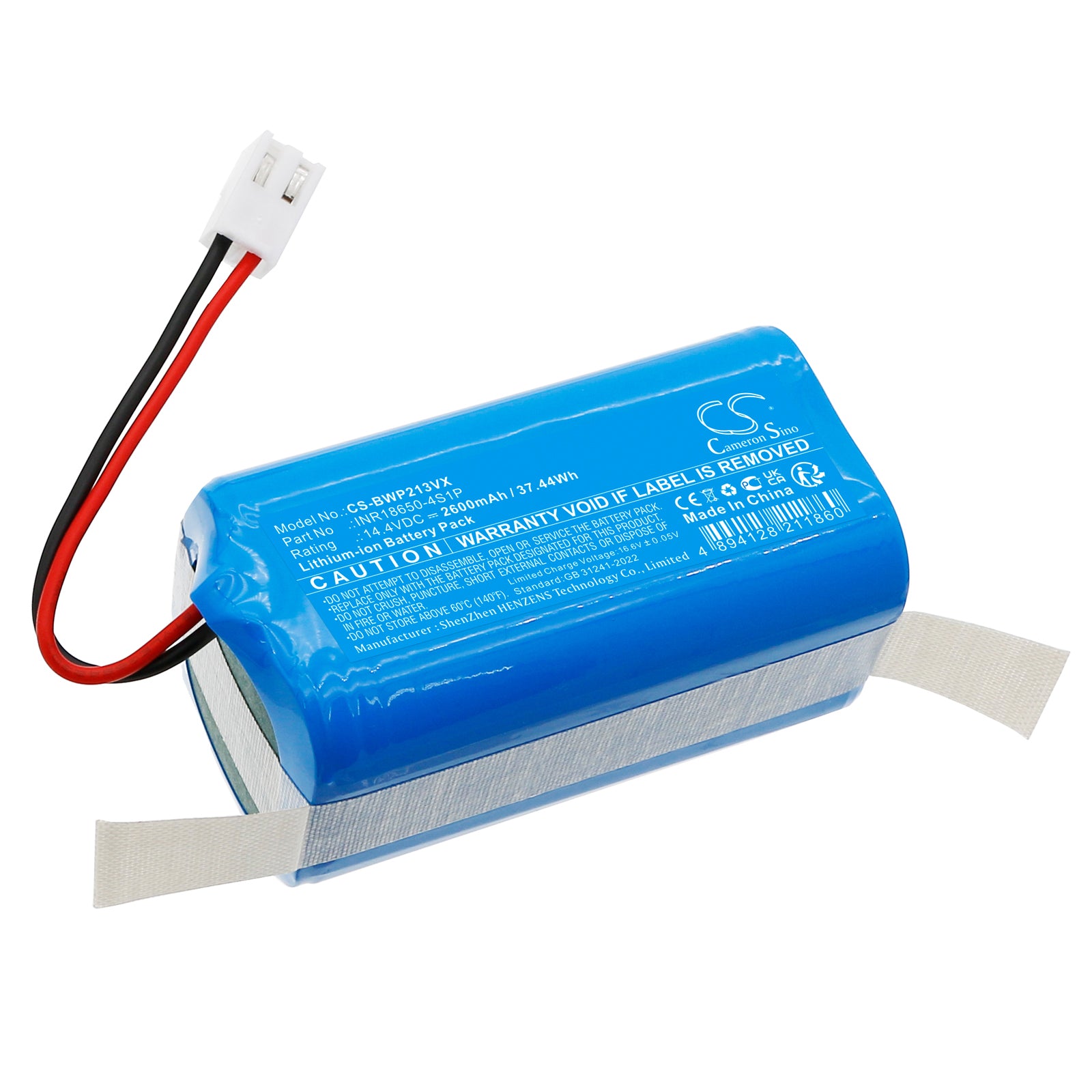 Bobsweep Dustin Vacuum Battery Replacement - High Capacity Lithium-Ion 2600mAh 14.4V - PET24-7-213 & INR18650-4S1P Compatible
