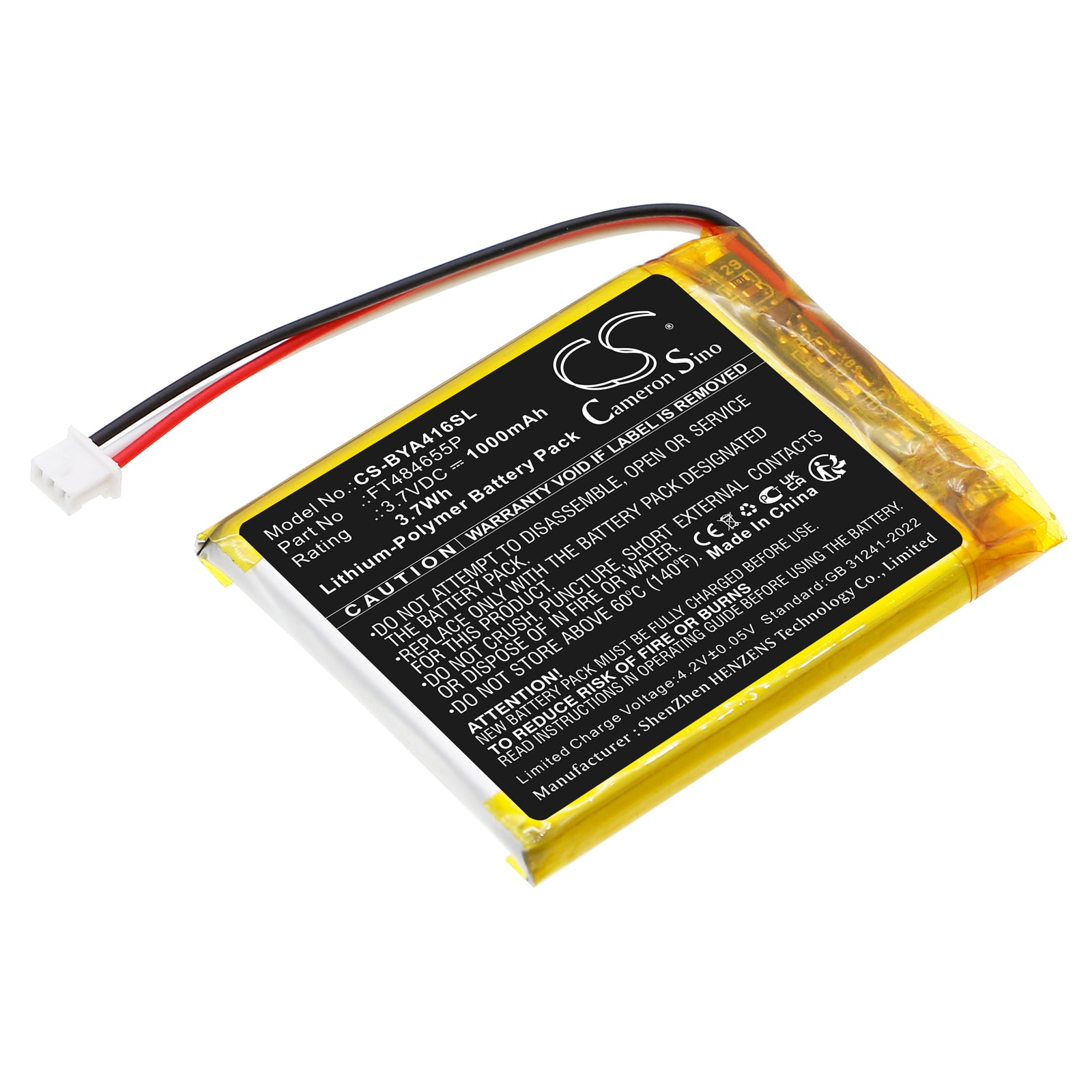 Replacement Battery for Babymoov YOO-travel & YOO-care Baby Monitors, 3.7V 1000mAh, Li-Polymer (A014416, A014422) 
