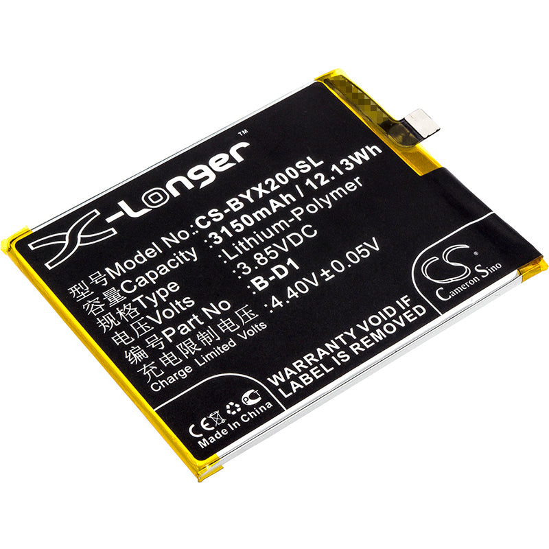 3150mAh Replacement Battery for VIVO X20A & X20A Dual SIM - 3.85V, 12.13Wh (B-D1 Model)
