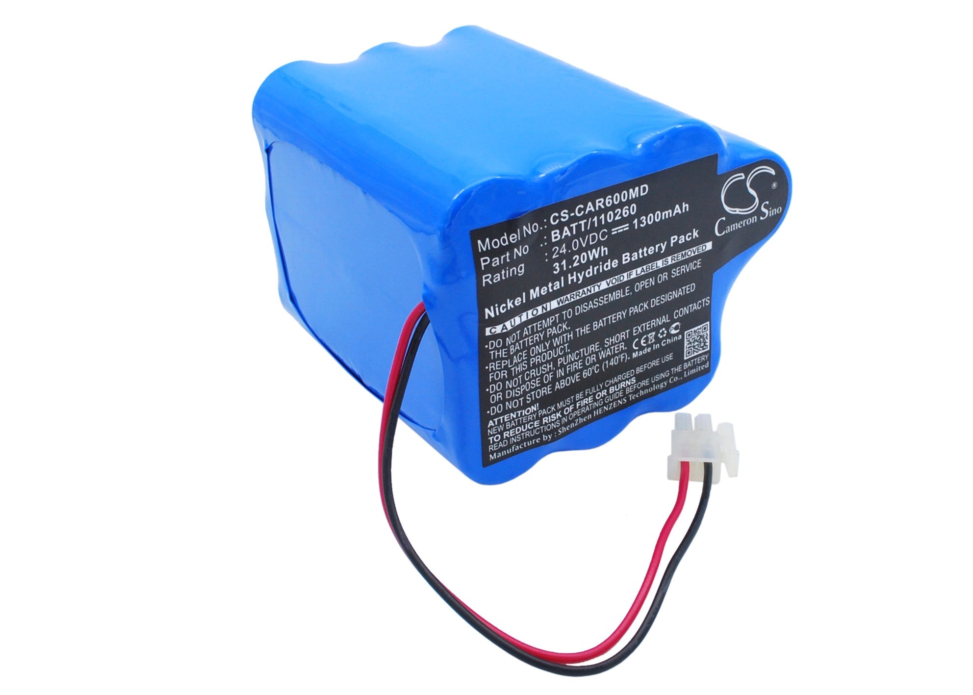 24V 1300mAh Ni-MH Replacement Battery for Cardioline ECG Delta 60, 60+, Plus ECG Machines

