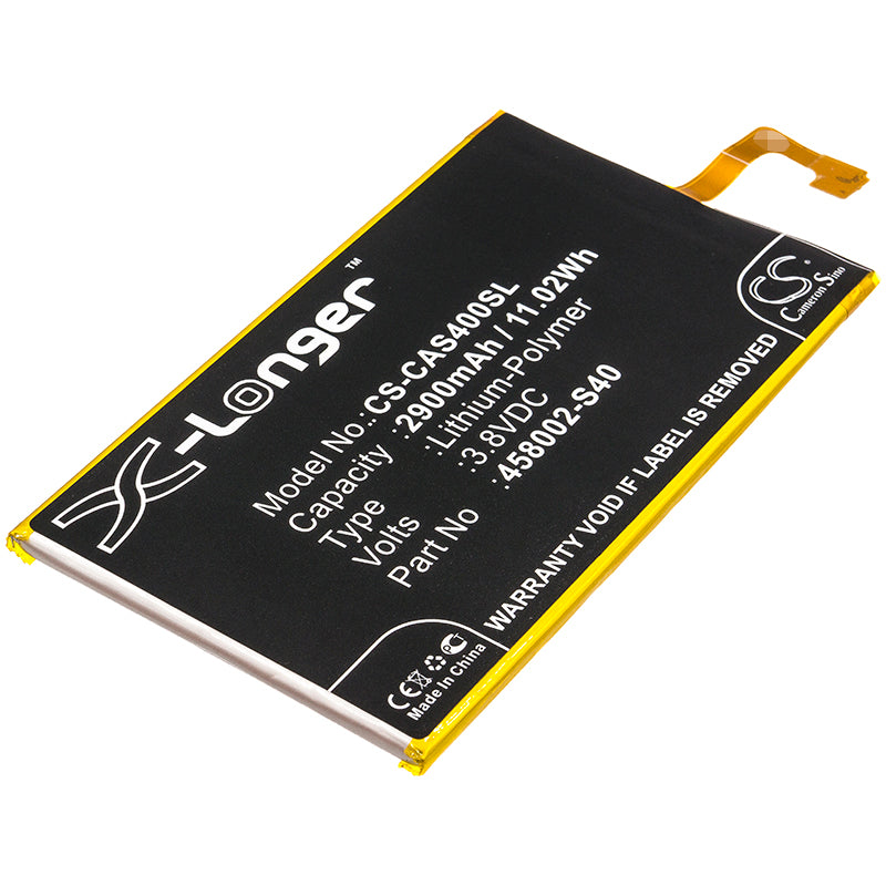 2900mAh Replacement Battery for CAT S40 Smartphone - 3.8V Li-Polymer - Caterpillar S40 458002-S40
