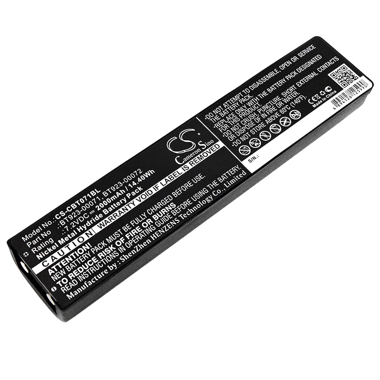 7.2V 2000mAh Ni-MH Replacement Battery for Cattron Theimeg Crane Remote - Handy, TC100, HANDY Control II & III
