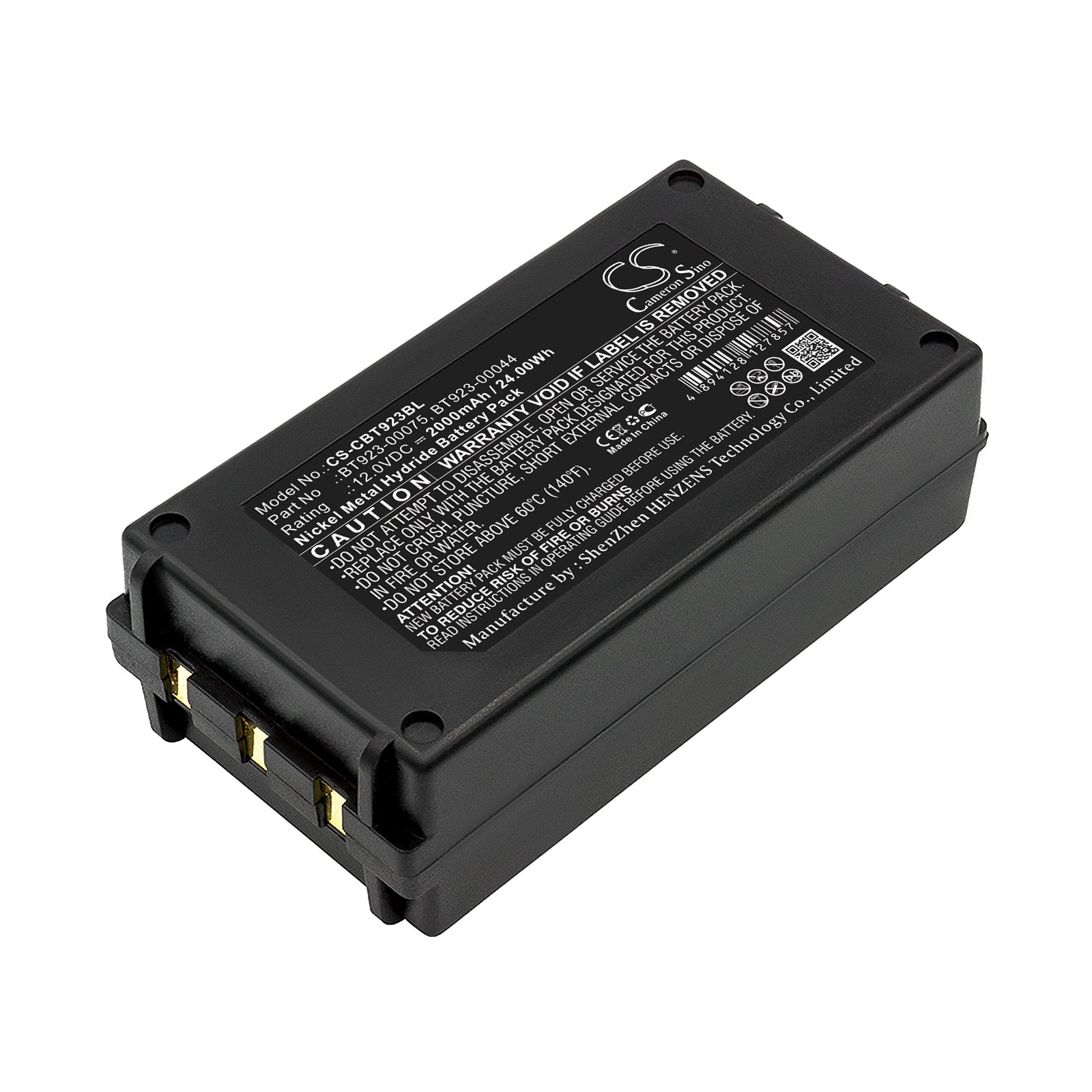12V 2000mAh Ni-MH Replacement Battery for Cattron Theimeg Easy & Mini Crane Remotes - BT923-00075
