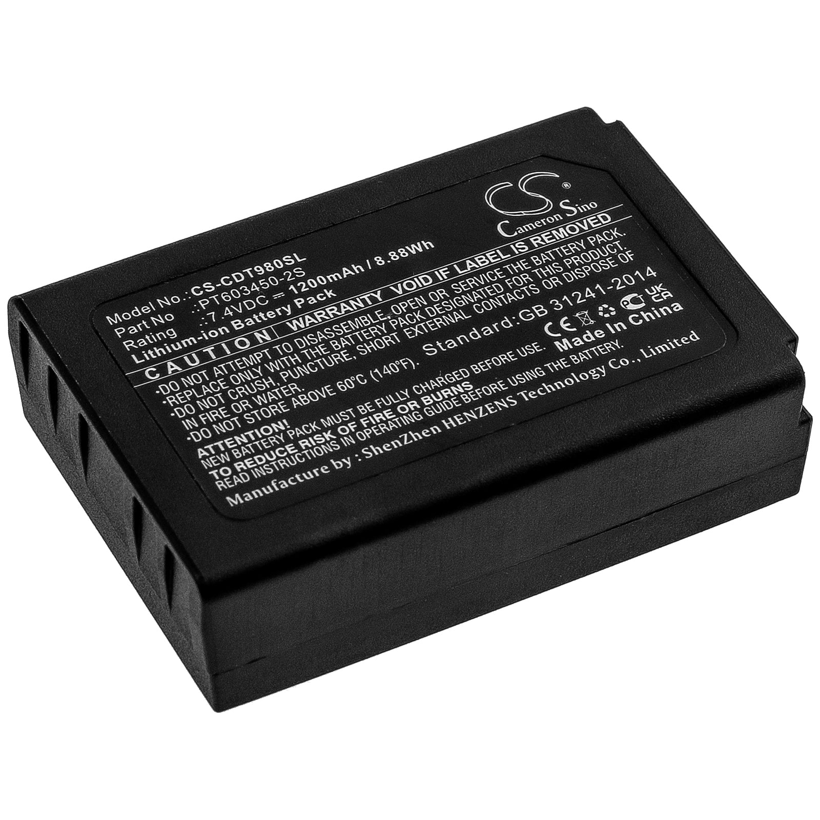 7.4V 1200mAh Li-ion Replacement Battery for CEM, Extech, PeakTech Meters & Particle Counters - Survey & Testing Equipment
