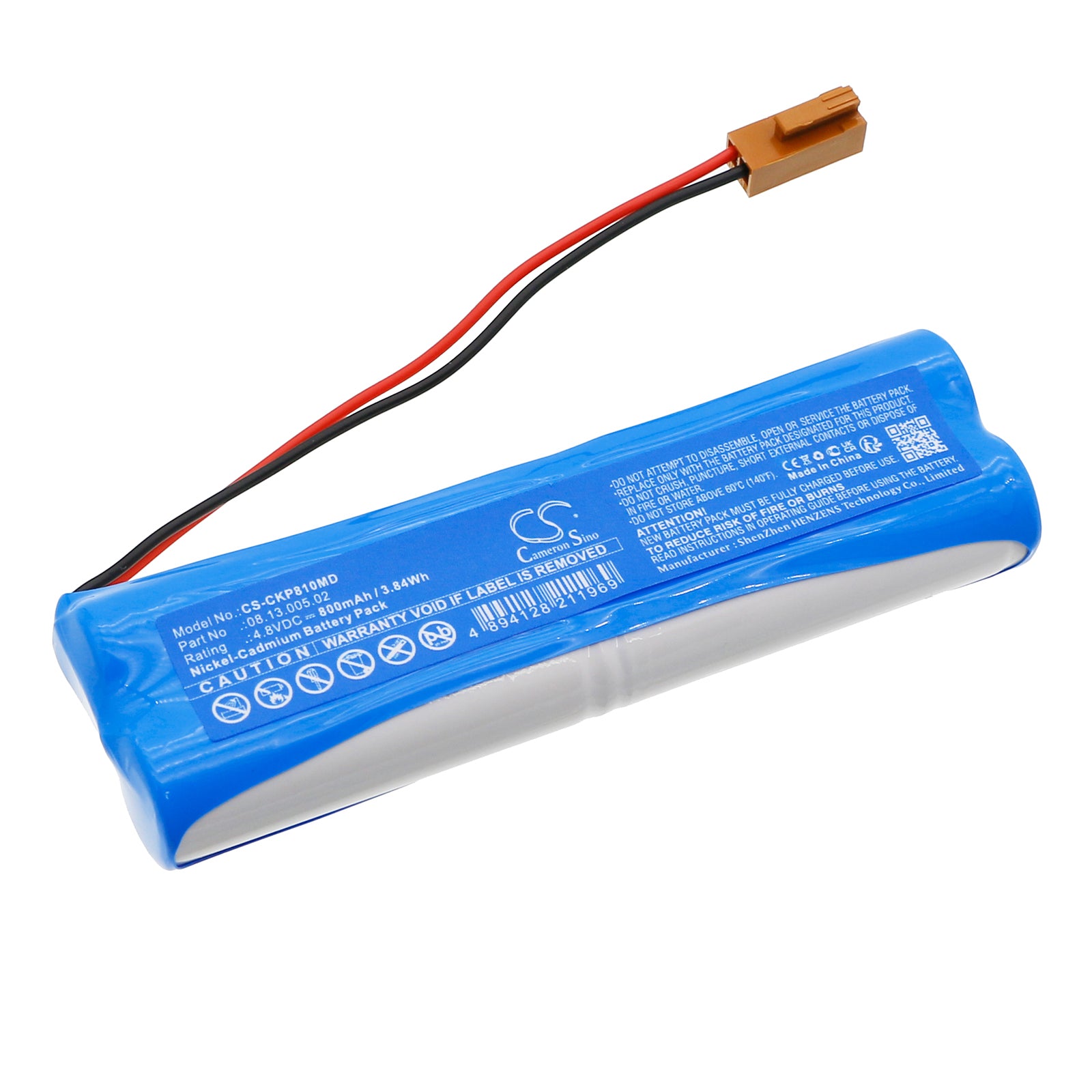 Critikon P81 Patient Monitor Replacement Battery, 4.8V 800mAh NiCD, Replaces 08.13.005.02 - High Capacity Medical Grade
