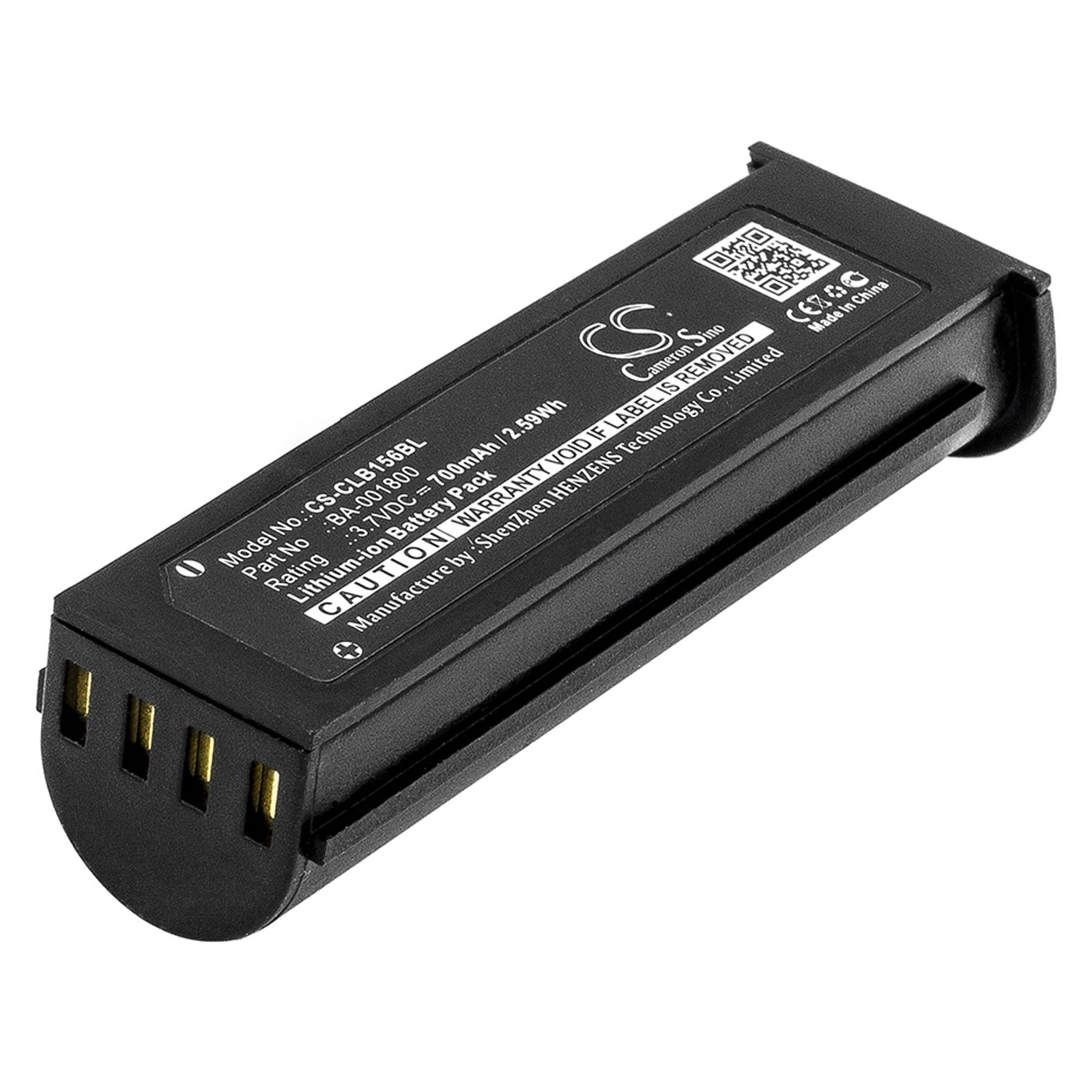 CipherLAB 1560/1562/1564 Barcode Scanner Battery - 700mAh, 3.7V Li-ion Replacement - BA-001800
