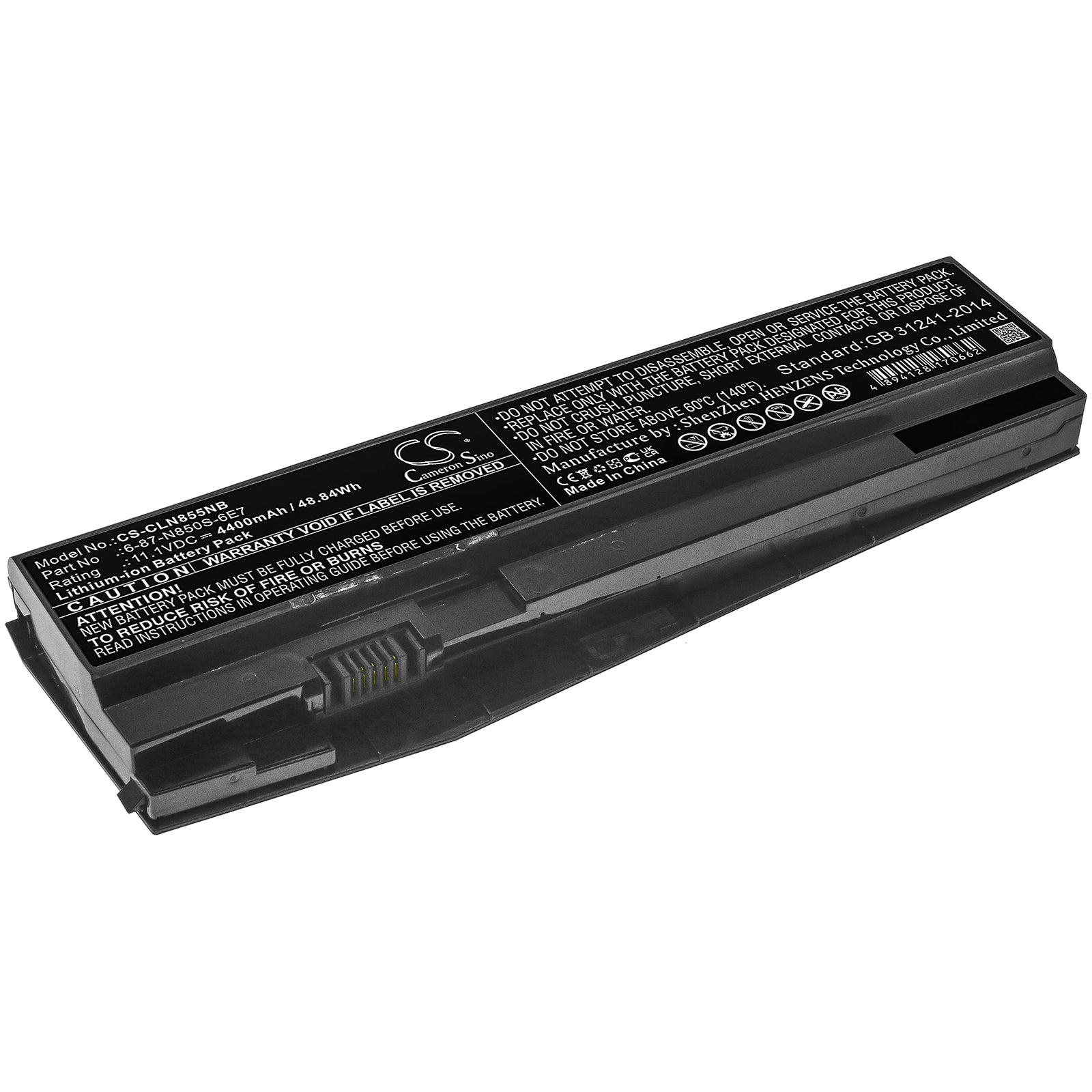 4400mAh Laptop Battery: Clevo N855HC, N857 Series, Schenker XMG, Terrans Force - 11.1V 48.84Wh Replacement
