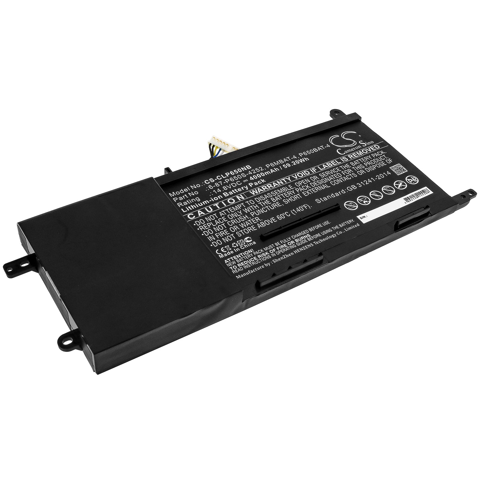 Laptop Battery Replacement for Advent T5, Thunderobot, Schenker XMG, Terrans Force - 14.8V 4000mAh - High Capacity
